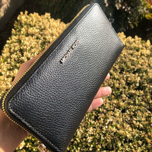 New Michael Kors Large Continental Wallet Black Gold